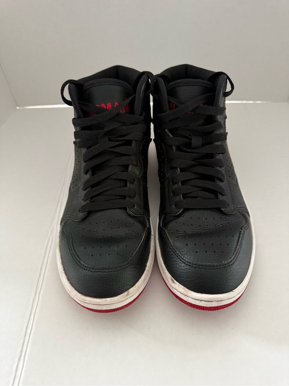 Jordan Black and Red High-Top Athletic Sneakers     AR3762-001